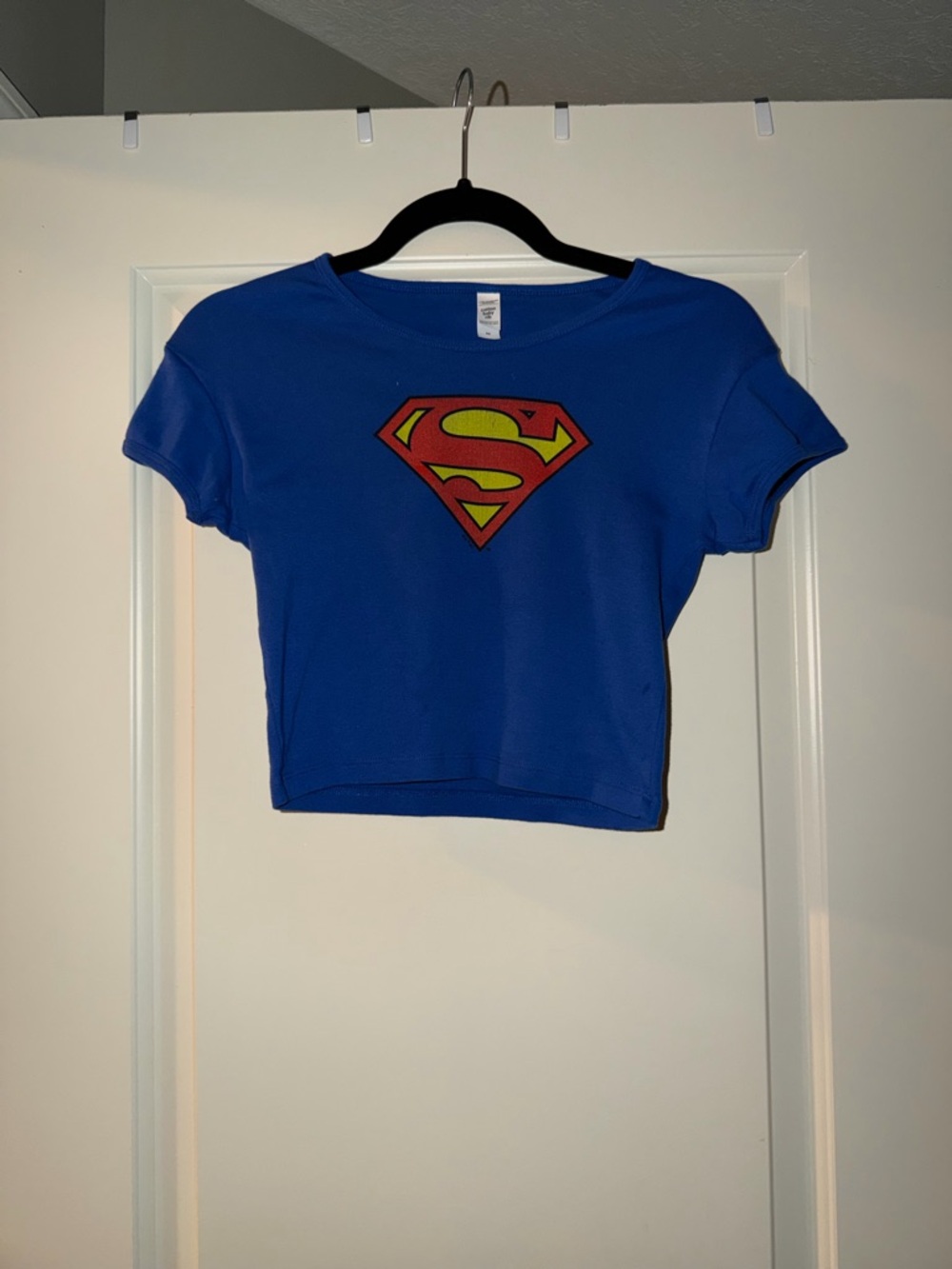 Blue Superman Logo Crop Top - Women